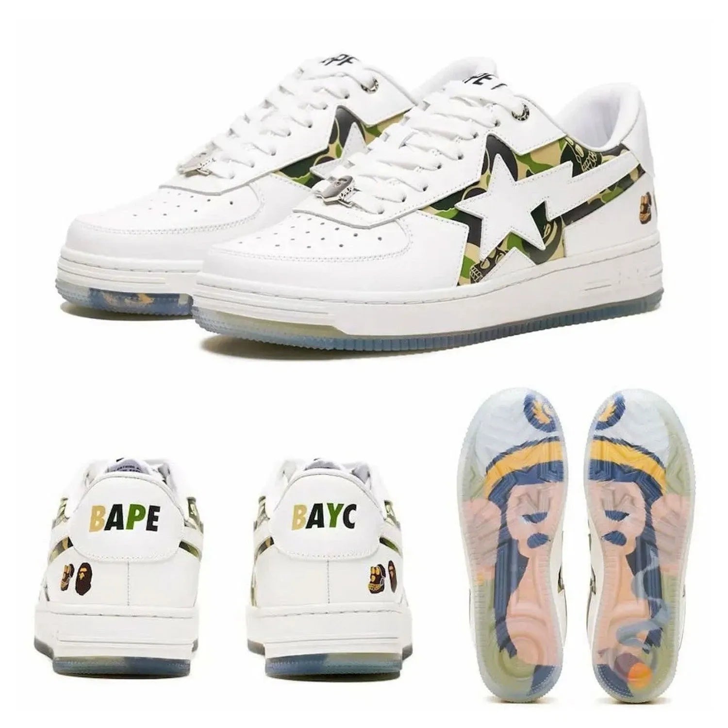 BAYC x A Bathing Ape BAPE STA #2 Green Camo Size 6